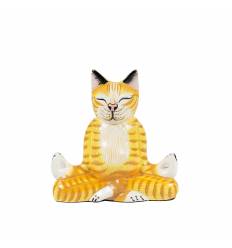 Pisica yoga lemn galben / negru 